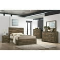 thumbnail image 4 of Maklaine Transitional Wood King Panel 6PC Bedroom Set in Walnut, 4 of 18