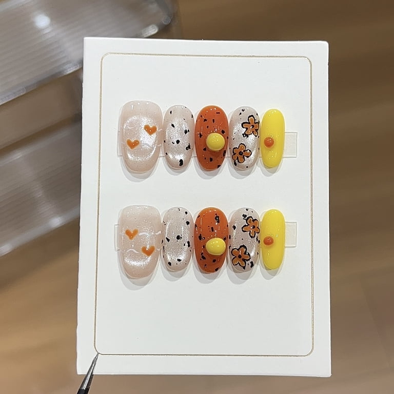 [Love Orange Tone] Maillard hand-painted caramel flower love black ink ...
