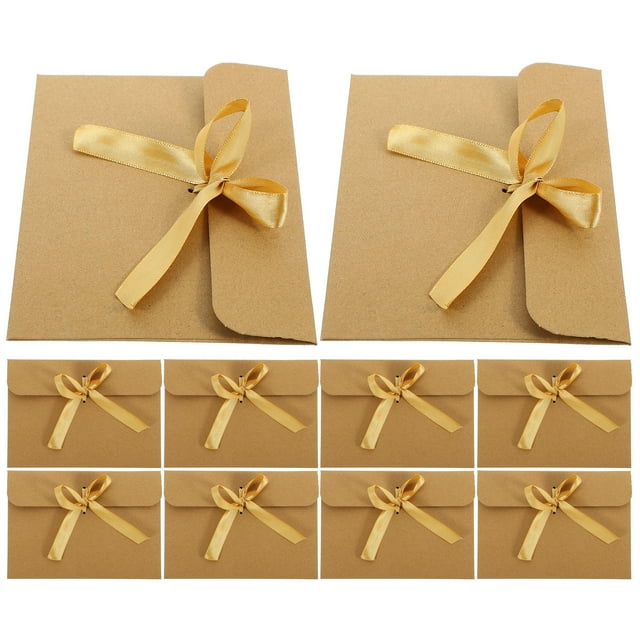 OULII 50Pcs Kraft Paper Envelopes for Invitations Golden Portable Office Use 17.3x12.5x0.1in