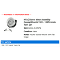 thumbnail image 2 of HVAC Blower Motor Assembly - Compatible with 1981 - 1997 Lincoln Town Car 1982 1983 1984 1985 1986 1987 1988 1989 1990 1991 1992 1993 1994 1995 1996, 2 of 2