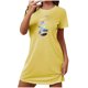 thumbnail image 2 of Camisón corto de mujer, vestido de largo medio con estampado de moda, camisón corto extragrande de mujer, camisón de manga corta con estampado de pecho a la moda, camisón de mujer, 2 of 5