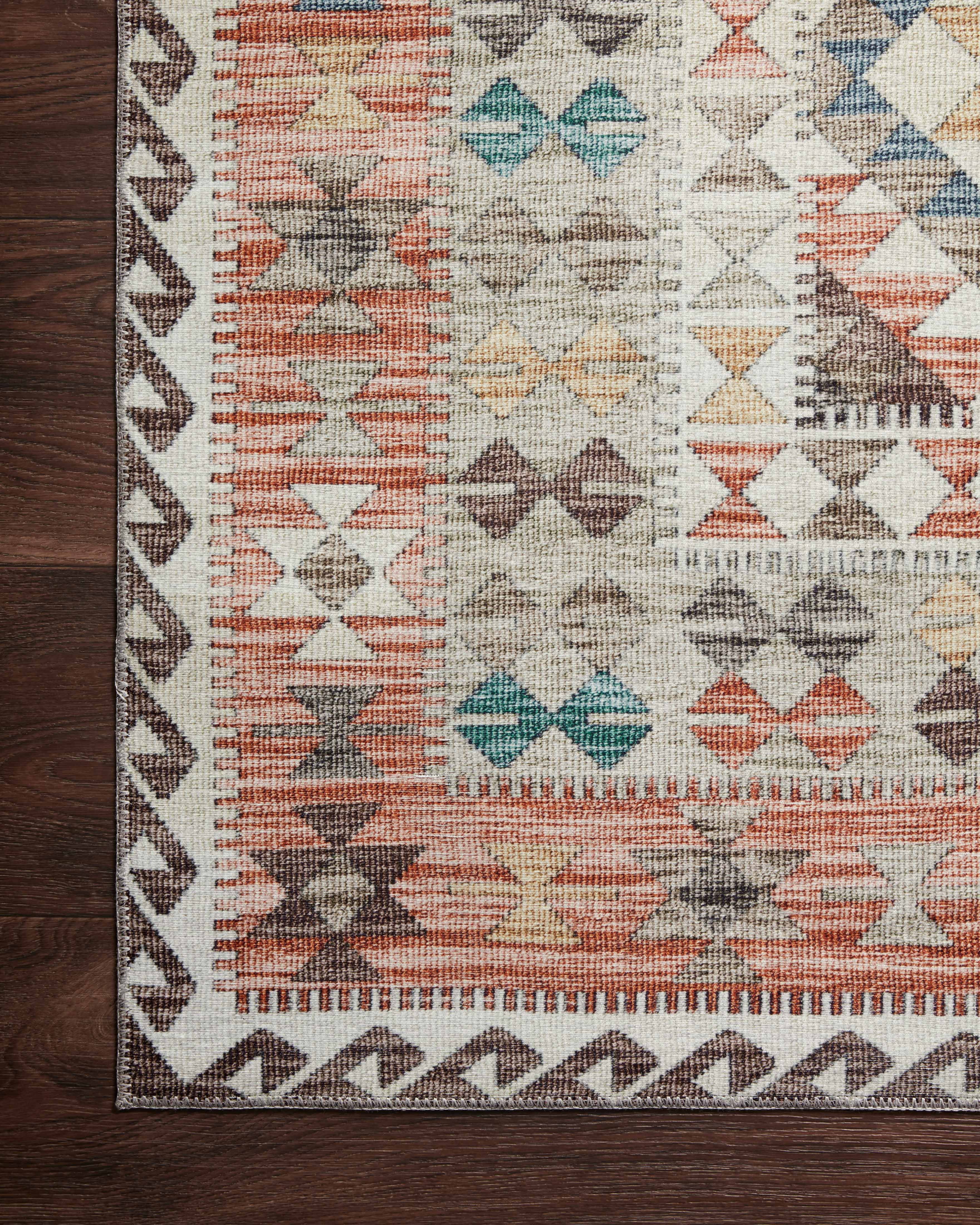 Turkish & Persian Kilim-Style Zion Ivory, Multi 18" x 18" Sample Area Rug