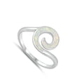 thumbnail image 4 of CHOOSE YOUR COLOR White Simulated Opal Filigree Spiral Ring .925 Sterling Silver Band CZ Female Size 5, 4 of 4