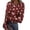 Deep Red(Buffalo Plaid Snowflake Print), variant on Christmas Womens Tops Long Sleeve Going Out Slim Fit Ribbed Novelty Xmas Snowflake Santa Graphic Underwear Tops Fall Fashion Basic Party Crew Neck Thermal Undershirts