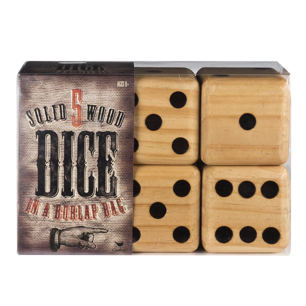 Giant Wood Dice Set in Burlap Bag