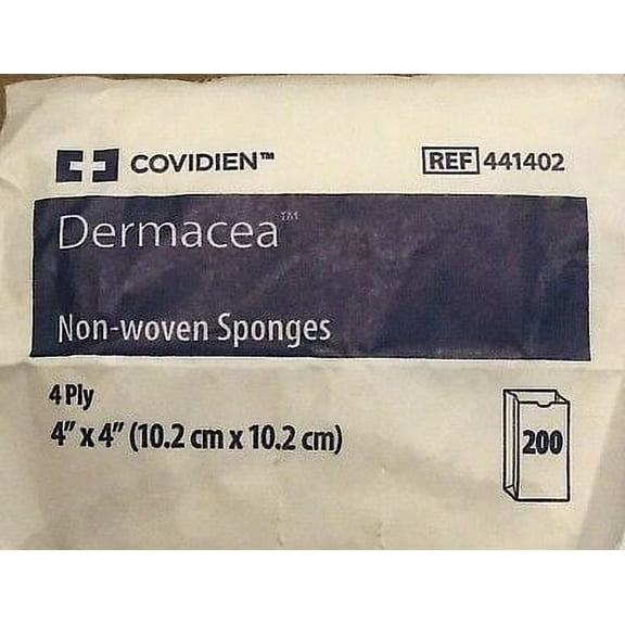 Dermacea Sponge Dressing, 4-Ply 4 X 4" #441402 , Pack of 200