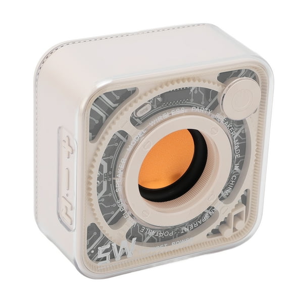 Portable BT Speaker,5W 8cm Outdoor BT Speaker with Lights and Lanyard Loud Sound Transparent Deep Bass Colorful Travel Speaker with 400mAh Battery for Home Party Travel Camping