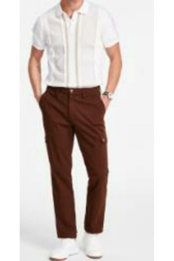 Mens Regular Fit Stretch Cargo Pants Classic Brown Size 30x30 NWT