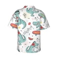 thumbnail image 4 of Xecao Music Lover Dinosaur print Hawaiian shirt - a stylish short-sleeve button-down for men, perfect for casual beach and tropical outings., 4 of 9