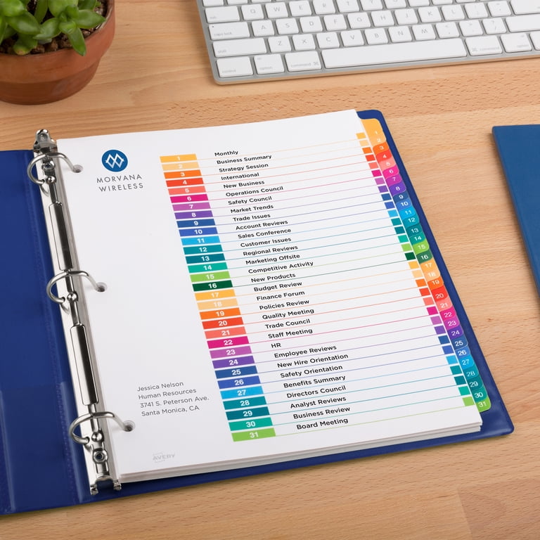 Avery 1-31 Dividers, 31-Tab Ready Index Set photo 6