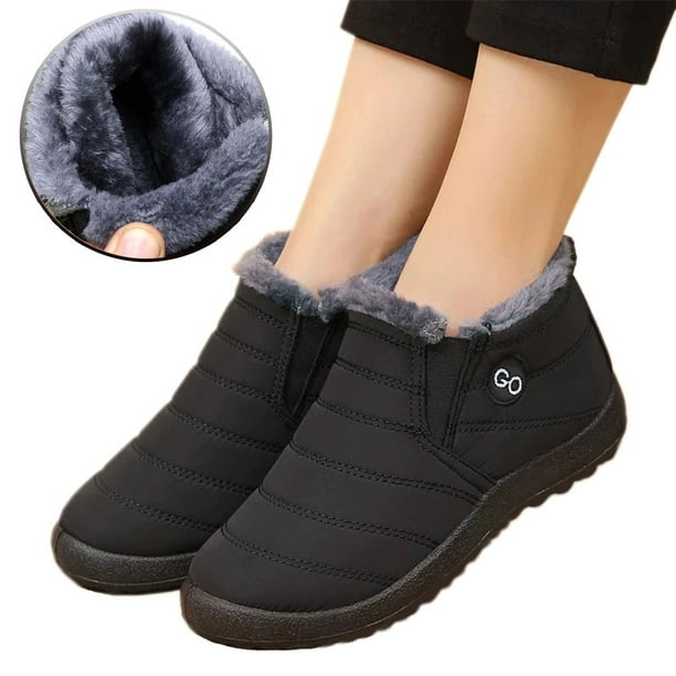 Almusen Snow & Winter Booties Women Ankle Boots with Warm Faux Fur ...