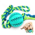 thumbnail image 2 of Dog Toy Ball with Rope, Indestructible Rubber Chewing Interactive Dog Toy, for Tooth Cleaning, Dog Treat Food Dispensing, Suitable for Medium Small Dogs, 2 of 7
