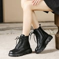 thumbnail image 4 of Lovskoo Combat Boots Womens Round Toe Platform 2024 Winter Cotton Thick Sole Short Velvet Warm Cotton Shoes Black, 4 of 7