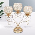 thumbnail image 4 of Candelero de cristal BLESIY soporte de candeliere de hierro Decoración de comedor Navidad, 4 of 8