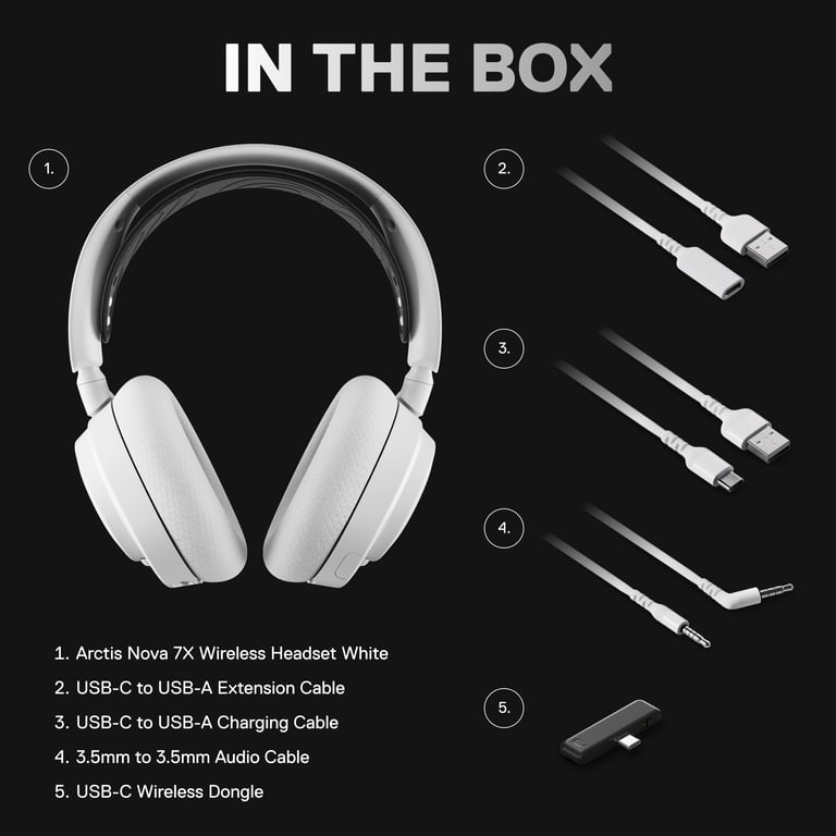 【ほぼ新品】SteelSeries Arctis Nova7 Gen2 ホワイト SteelSeries Arctis Nova 7 Gen 2 Wireless Over The Ear Multi Gaming