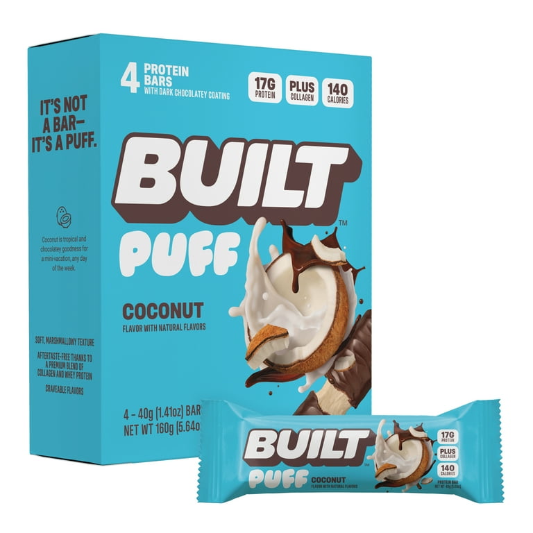 Built Bar Coconut Puff, 4 Count