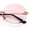Gold - Pink, variant on Mens Luxury Rimless Oval Rich Gangster Metal Rim Sunglasses Gold - Brown