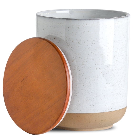 Tikooere Ceramic Food Storage Jar 80oz, Candy storage ,White