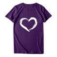 thumbnail image 4 of Wycnly Womens Shirts Summer Tee Tops Heart Shirts for Women Valentines Day Fashion Heart Print Tops Summer Ladies Girls Short Sleeve Round Neck Blouses, 4 of 7