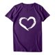 thumbnail image 4 of ICHUANYI Clearance Women Short Sleeves Crewneck Heart-shaped Print Casual Tops Blouse T-shirt(Purple, L) ICHUANYI WER2023080701599, 4 of 7