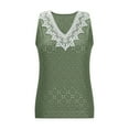 thumbnail image 4 of Timegard Tank Tops for Women Eyelet Lace V Neck Tunic Tops Dressy Casual Comfy Sleeveless Tops Travel, 4 of 9