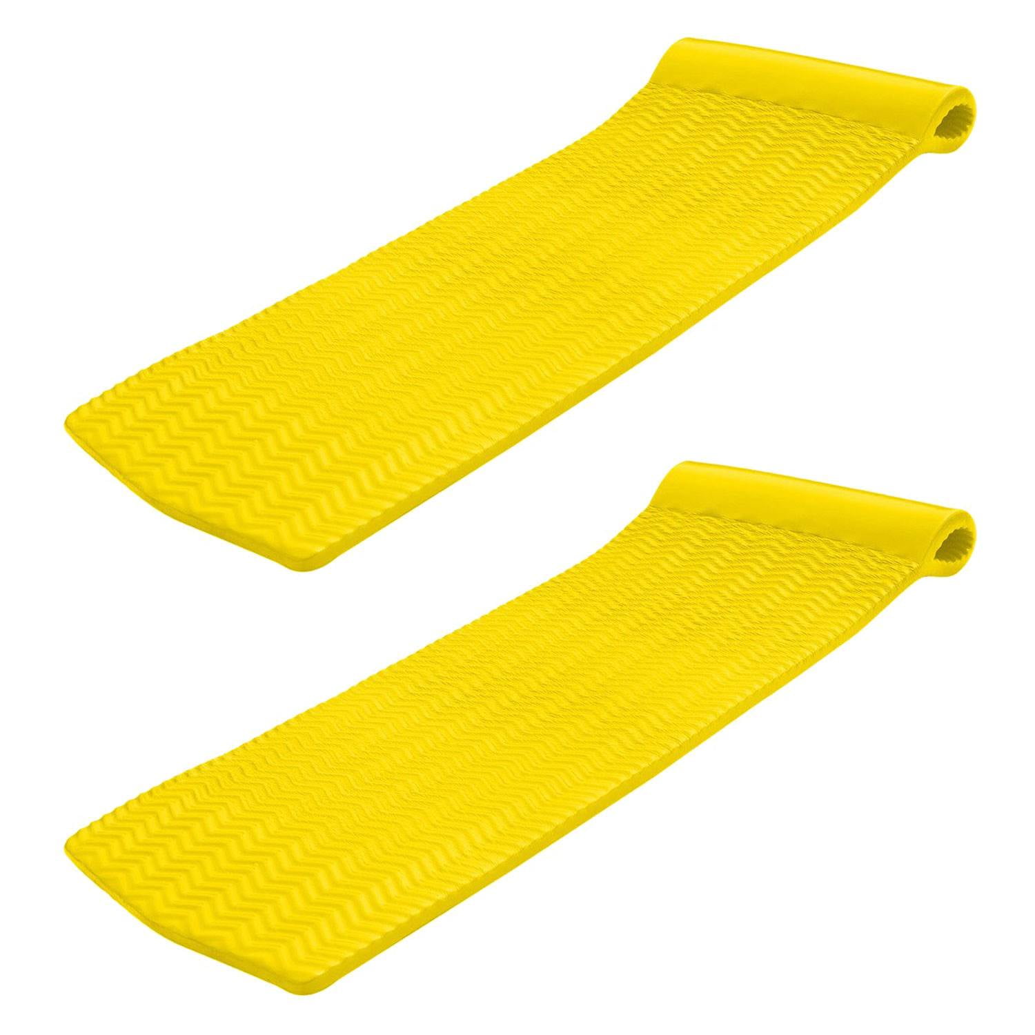 TRC Recreation Serenity 70 Inch Foam Raft Lounger Pool Float, Yellow (2 Pack)