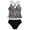 thumbnail image 1 of Nwiuh Girls' UPF 50+ Swim Bikini Bottom and Racerback Tankini Set (Black, 8-9 Years), 1 of 5