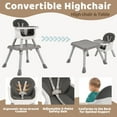 thumbnail image 3 of Signature Fitness Plastic Baby High Chair with Tray, Gray-White Feeding Chair for Toddlers, 3 of 8