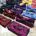 thumbnail image 4 of Bangcool Bow Tie Set Floral Decorative Neck Bowtie Pocket Square Party Cufflinks for Man, 4 of 10
