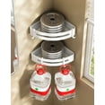 thumbnail image 6 of Adhesive Corner Shelf Bathroom Shower Caddy Corner - 2 Pack Corner Shower Caddy Bathroom Shelf with 4 Hooks Shower Organizer, White, 6 of 7