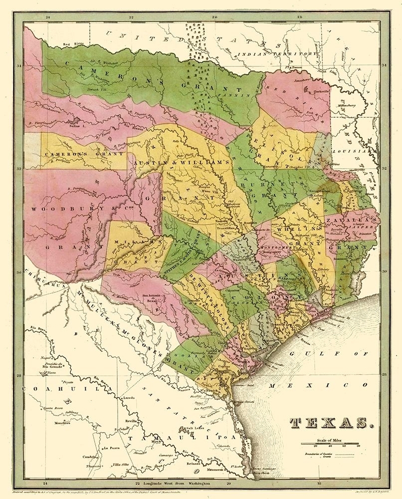 North East Texas Goodrich 1841 Poster Print by Goodrich Goodrich