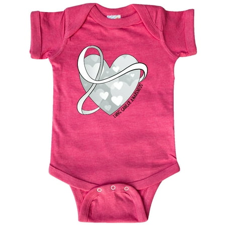 

Inktastic Lung Cancer Awareness White Ribbon Around Heart Gift Baby Boy or Baby Girl Bodysuit