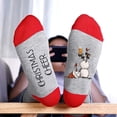 thumbnail image 5 of Women's Crew Socks Women's Christmas Knit Half Socks Christmas Cheer Snowman Print Color Block Letter Thermal Cozy Warm Soft Thick Socks Warm Socks for Women B A1 Pairs, 5 of 5