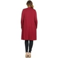 thumbnail image 4 of Pastel by Vivienne Women's Duster Cardigan Plus Size Burgundy XXX-Large, 4 of 4