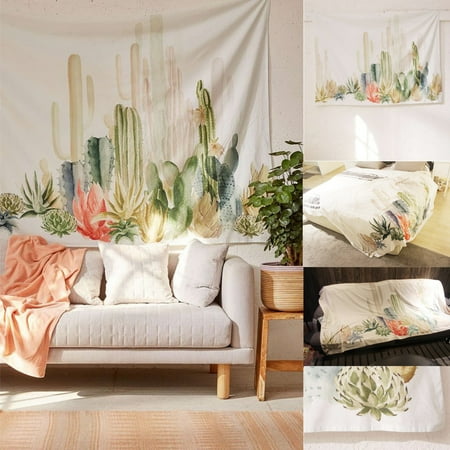 59 X79 Cactus Leaves Tapestry Wall Hanging Bohemian Bedspread Throw Home Decor Mat