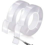 UgyDuky 2 PCS Nano Double Sided Tape, Reusable Removable Washable Double Sided Sticky Strips, Mounting Adhesive Tape,