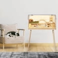 thumbnail image 7 of Huisuilinss Hamster Cage With Legs,Guinea Pig Cage Chew Proof,Large Hamster Habitat,Wood Hamster House With Acrylic Window & Openable Top,Small Animal Cage For Chinchilla Gerbil Rabbits, 7 of 7