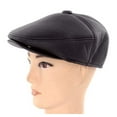 thumbnail image 3 of Flat Cabbie Men's Classic Newsboy Flat Cap Hat with Ear Flaps (L, BLACK), 3 of 4