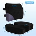 thumbnail image 2 of Cojín de asiento y almohada lumbar CloudBliss Black, 2 of 7