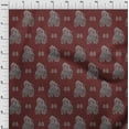 thumbnail image 3 of oneOone Silk Tabby Maroon Fabric Paisley|Human & Elephant Block Quilting Supplies Print Sewing Fabric By The Yard 42 Inch Wide, 3 of 4