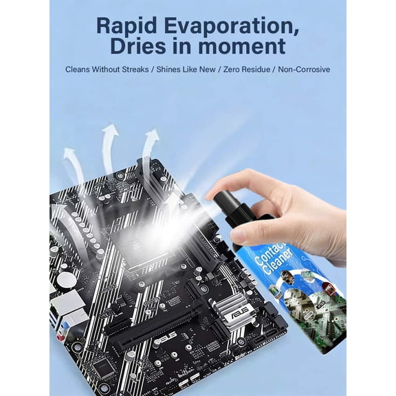 Contact Cleaner Precision, Quick-Drying Electronics, Dust Removal Spray, Motherboard Circuit Board, TV Computer Phone Cleanser, Laptop Keyboard Battery Terminal Cleaner for Electronics
