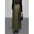 thumbnail image 3 of PRETTYGARDEN Womens Faux Leather Skirt Fall Bodycon High Waisted Slit Dressy Casual Winter Maxi Long Pencil Skirts, 3 of 9