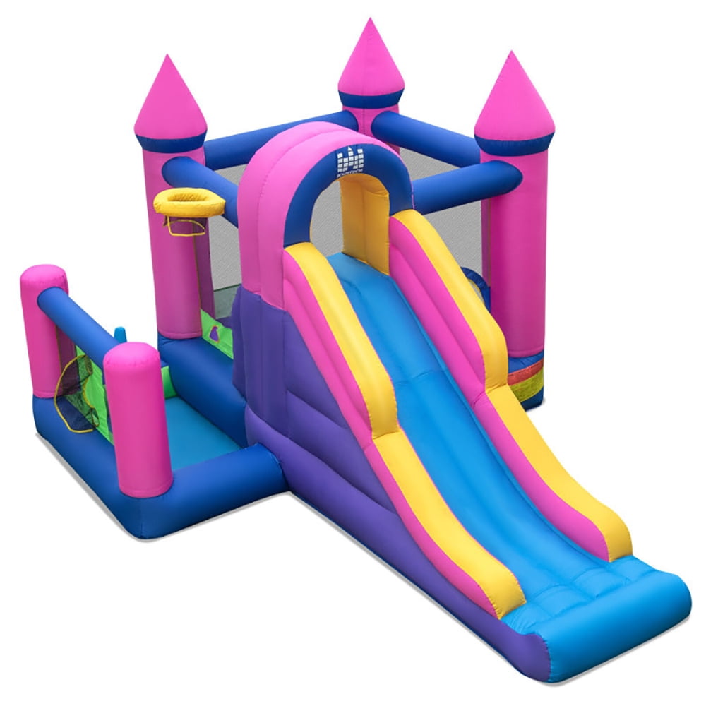 Aimee Lii 7-in-1 Kids Inflatable Bounce House with Long Slide and 735W Blower, Playhouse for Kids Outdoor Aimee Lii 7-in-1 Kids Inflatable Bounce House with Long Slide and 735W Blower, Playhouse for Kids Outdoor