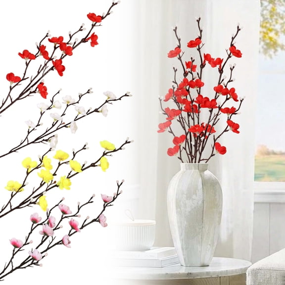 Artificial Blossom Branches A for Vase Arrangements, Realistic Fake Cherry Blossom Stems for Home Decor, Multi Color Faux Flowers for Living Room Table Centerpiece