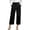 Black #12, variant on Wide Leg Pants for Women High Waisted Dressy Casual Wrap Button Front Trousers Irregular Hem Palazzo Business Pant with Pockets Blue 2XL