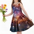 thumbnail image 4 of AUNVITO Girls Sleeveless Print Round Neck Tank Dress Casual Summer Sundress, 4 of 6