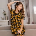 thumbnail image 3 of Sikiie fall leaf Print Women's Short-sleeved Nightdress, Round Neck Pullover Nightdress Pajamas Summer Home Wear, 3 of 6