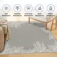 thumbnail image 4 of Tapis Intérieur Extérieur, Bordure de Paume 5x7 ft Tapis, Résistant aux Intempéries, Uv, Résistant aux Taches et Déchirures Lavable, Tapis de Patio Léger et Portable pour Terrasse, Porche, Salon, 4 of 6