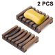 thumbnail image 1 of Jabonera de madera para ducha, caja de jabón de bambú Natural, 2 uds., 1 of 5