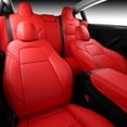 thumbnail image 1 of Inch Empire Tesla Model 3 Housse de Siège en Faux Cuir & Protecteur de Coussin, Rouge, 1 of 7